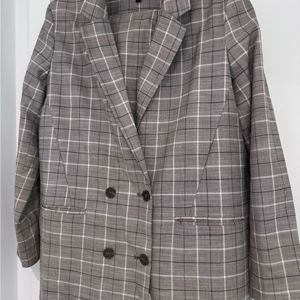Reitmans Charcoal Checkered Blazer